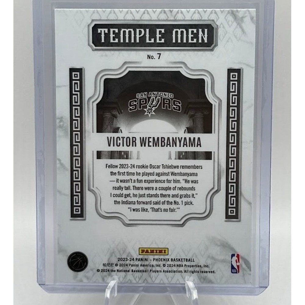 Victor Wembanyama Temple Men 2023 Panini Phoenix No. 7 NBA San Antonio Spurs - Picture 2 of 2